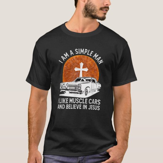 私は筋シンプル車が好きなの信じ人だ Tシャツ (正面)