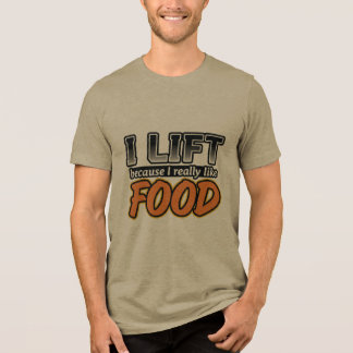 私は筋トレしてるの。本当は食べ物が好きだからなんだ トライブレンドTシャツ