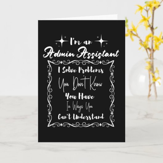 私は管理アシスタントです。管理プロフェッショナル日 カード (黄色い花)