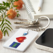 "私は節酒" Keychainを愛します キーホルダー (正面右)