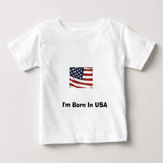 私は米国で生まれます ベビーTシャツ (正面)