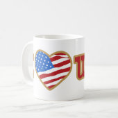 私は米国のマグを愛します コーヒーマグカップ (正面左)