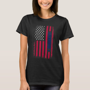 私は米国の旗を拒否する女性の強い声明 Tシャツ