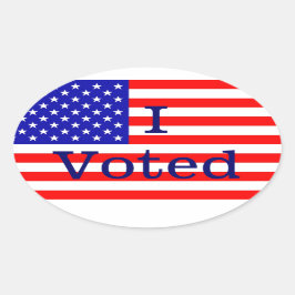 私は米国国旗の選挙用のシールを選んだ 楕円形シール
