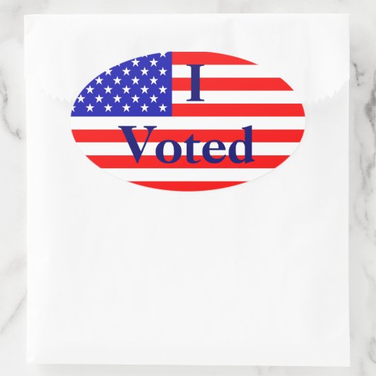 私は米国国旗の選挙用のシールを選んだ 楕円形シール