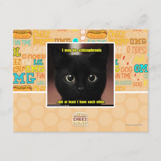 私は精神分裂症であるかもしれません ポストカード (正面)