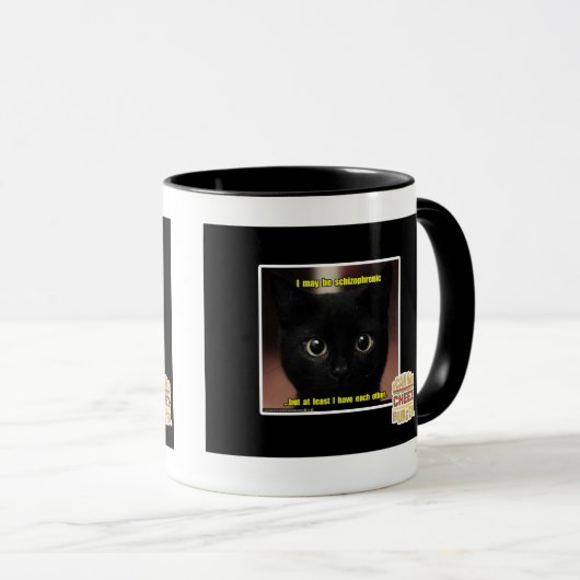 私は精神分裂症であるかもしれません マグカップ (正面右)
