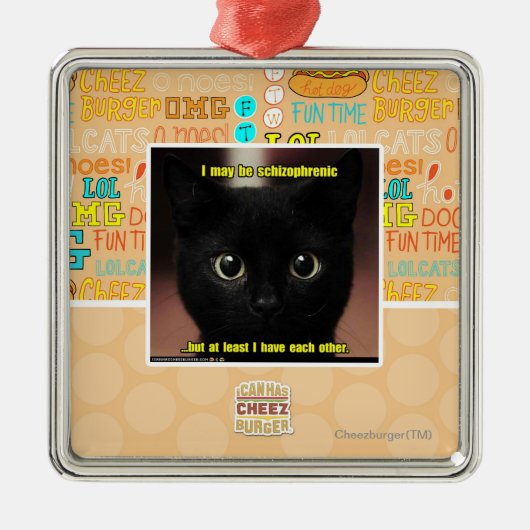 私は精神分裂症であるかもしれません メタルオーナメント (正面)