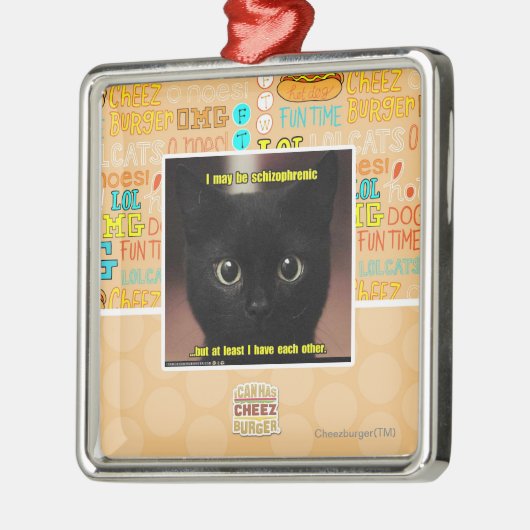 私は精神分裂症であるかもしれません メタルオーナメント (左)