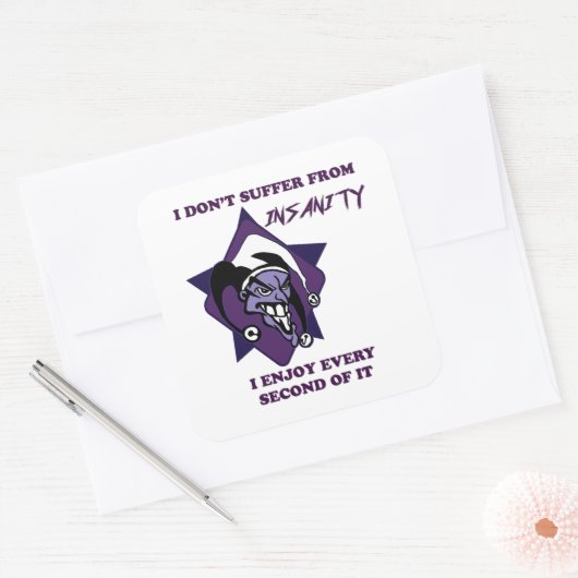 私は精神異常のステッカーに苦しまない スクエアシール (封筒)