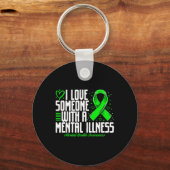 私は精神病で人を愛しているメンタルヘルス キーホルダー (正面)