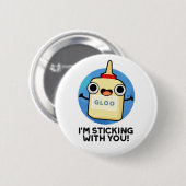 私は糊を付けておもしろいいる 缶バッジ (正面&裏面)