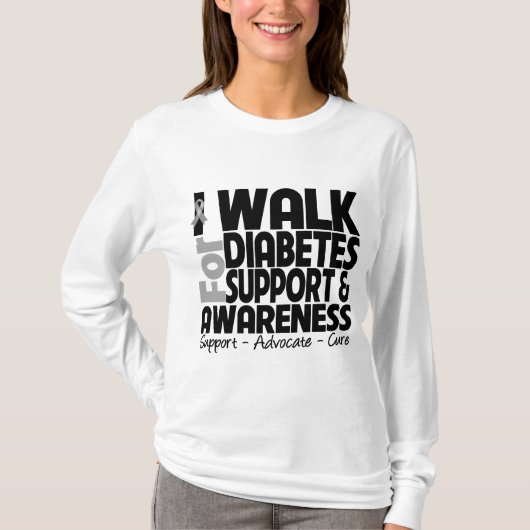 私は糖尿病の認識度のために歩きます Tシャツ (正面)