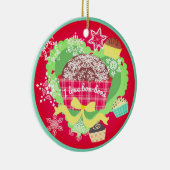 私は糖菓の糖菓チョコレートクリスマスのオーナメントを愛します セラミックオーナメント (右)