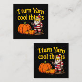 私は糸を物に変クールえる編み物&クロシェ スクエア名刺 (正面/裏面)