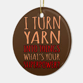 私は糸を物に曲げ編み編み物 セラミックオーナメント (左)