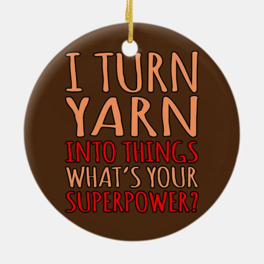 私は糸を物に曲げ編み編み物 セラミックオーナメント (裏面)