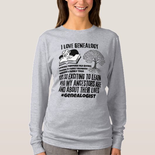 私は系図学Tシャツが大好き Tシャツ (正面)