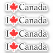 私は紅葉四枚でカナダが大好き シール (正面)