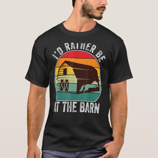 私は納屋に行きたいおもしろい – 農場の馬 Tシャツ (正面)