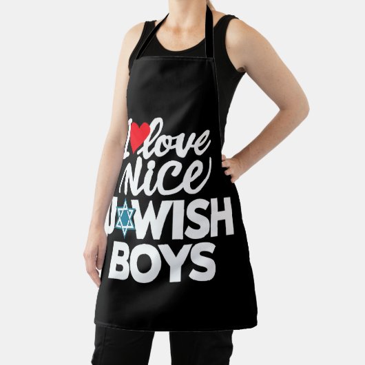 私は素敵なユダヤ人の少年ユダヤ人ヘブルHanukkahが大好き エプロン (インサイチュ)