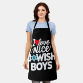 私は素敵なユダヤ人の少年ユダヤ人ヘブルHanukkahが大好き エプロン (着用した状態)