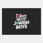 私は素敵なユダヤ人の少年ユダヤ人ヘブルHanukkahが大好き ラッピングペーパーシート (正面)