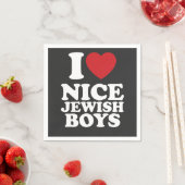 私は素敵なユダヤ人少年を愛する私ハートグルーヴィレトロ スタンダードカクテルナプキン (インサイチュ)
