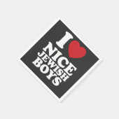 私は素敵なユダヤ人少年を愛する私ハートグルーヴィレトロ スタンダードカクテルナプキン (角)