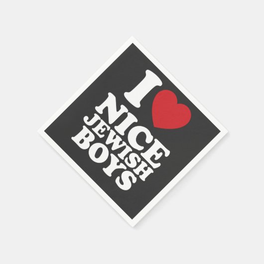 私は素敵なユダヤ人少年を愛する私ハートグルーヴィレトロ スタンダードカクテルナプキン (角)