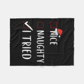 私は素敵なリストいけなクリスマスおもしろいを試男性へした フリースブランケット (正面(横))