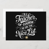 私は素敵なリスト先生の先生クリスマス シーズンカード (正面/裏面)