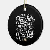 私は素敵なリスト先生の先生クリスマス セラミックオーナメント (左)