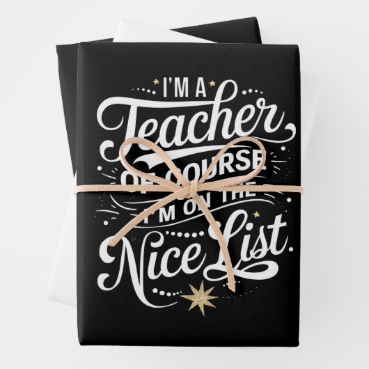 私は素敵なリスト先生の先生クリスマス ラッピングペーパーシート (インサイチュ)