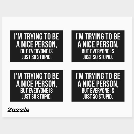 私は素敵な人になろうとしている – おもしろいノベルティ 長方形シール (シート)