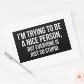 私は素敵な人になろうとしている – おもしろいノベルティ 長方形シール (封筒)