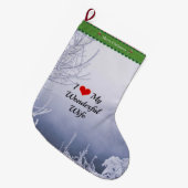 私は素晴らしい妻を愛している ラージクリスマスストッキング (正面 (吊り時))