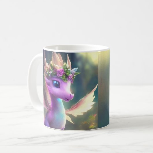 私は素晴らしい（紫の妖精のドラゴン）で見る コーヒーマグカップ (正面左)