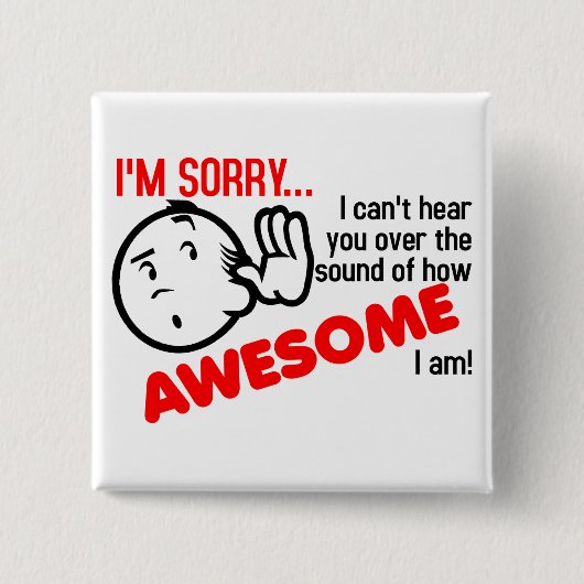 私は素晴らしいI A音にいかにの聞くことができません 缶バッジ (正面)