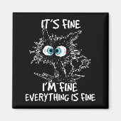 私は素晴らしすべて素晴らしがおもしろい素晴らしブラックCaだ マグネット (正面)