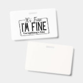 私は素晴らしすべて素晴らしが皮肉素晴らしだ バッジ (正面＆裏面)