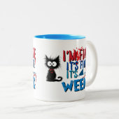 私は素晴らしサメ週間素晴らしのセラミックマグだ ツートーンマグカップ (正面右)