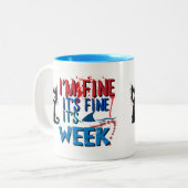 私は素晴らしサメ週間素晴らしのセラミックマグだ ツートーンマグカップ (正面左)