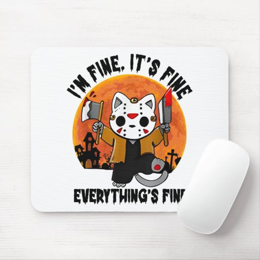 私は素晴らし全て猫素晴らしのハロウィン素晴らしだ マウスパッド (マウス)