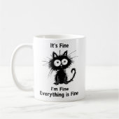 私は素晴らし全て素晴らしの猫だおもしろいよ コーヒーマグカップ (左)