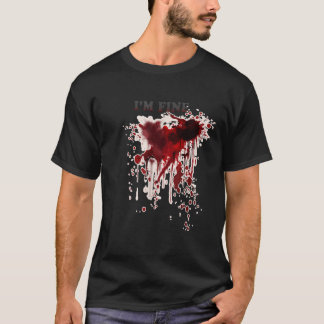 私は素晴らし血おもしろい血(ばちゃばちゃ)跳ねる血の染色 Tシャツ