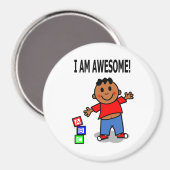 私は素晴らし!かわいい漫画の男の子のマグネット マグネット (正面/裏面)