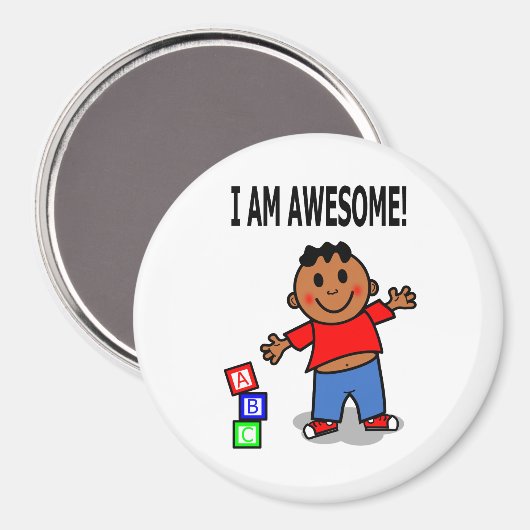 私は素晴らし!かわいい漫画の男の子のマグネット マグネット (正面/裏面)