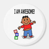 私は素晴らし!かわいい漫画の男の子のマグネット マグネット (正面)