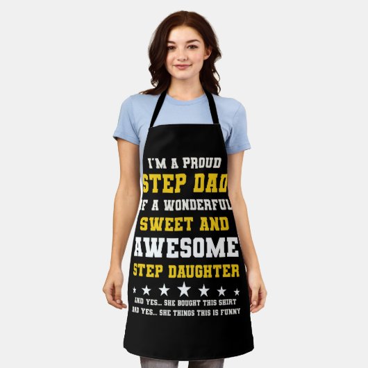 私は素晴誇りを持ったらしい甘いステップの義理素晴らし父 エプロン (着用した状態)